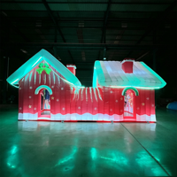 Château gonflable de Noël personnalisé avec lumières LED, maison du père Noël en tissu Oxford pour la publicité des vacances