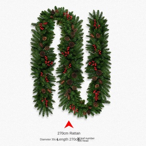 2.7 Meter Red Cone <b>Pine</b> <b>Garland</b> Grass Christmas Decorations Rattan Ornaments Pendant for Shopping Mall Hotel Factory Wholesale - Product Image 2