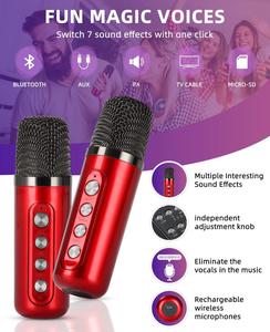 Wholesale Hot Sale Outdoor Portable Wireless Speaker Mini Speaker With Two Wireless Machine <b>Microphone</b> - Product Image 5