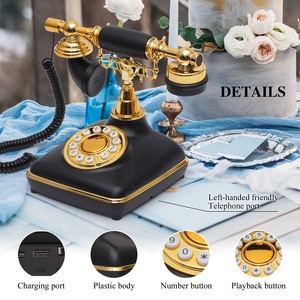 Livre d'or audio personnalisé en forme <span class=keywords><strong>de</strong></span> téléphone rétro vintage pour messages vocaux et enregistrements audio, pour mariage et événements, 4 modèles populaires, articles <span class=keywords><strong>de</strong></span> fête - Product Image 2