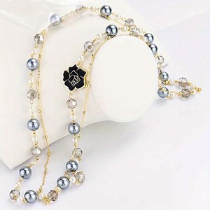 Moda Camelia colgante collar <span class=keywords><strong>de</strong></span> perlas señora boda blanco redondo <span class=keywords><strong>perla</strong></span> collar largo fiesta regalo lujo señoras regalo - Product Image 3