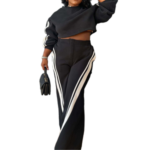 Conjunto de Dos Piezas para Mujer, Blusa Casual Sólida y Pantalones de Pierna Recta, Tejido de Verano, Ecológico y Transpirable - Product Image 1