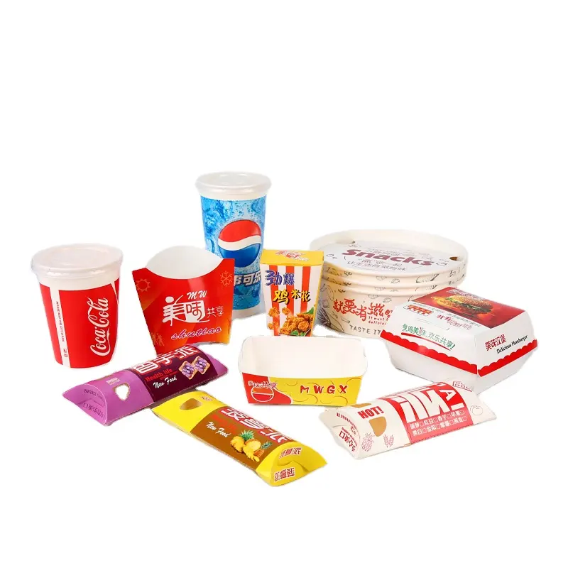 Brown Kraft paper Premium Disposable Hamburger Box French Fries Box Food Grade Material Food Packaging Box