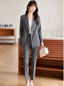 Abiti da donna con un bottone giacche Vintage Slim Fit da ufficio eleganti blazer <span class=keywords><strong>e</strong></span> pantaloni due pezzi da ufficio - Product Image 2