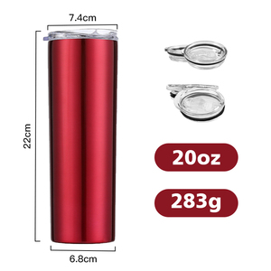 Tazas <span class=keywords><strong>de</strong></span> Viaje Promocionales, Termo <span class=keywords><strong>de</strong></span> Doble Pared <span class=keywords><strong>de</strong></span> Acero Inoxidable, 20 oz, Delgadas, Cilíndricas, con Tapa Deslizante y Pajita - Product Image 3