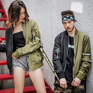 Alike Custom Hombres <span class=keywords><strong>Campera</strong></span> Impermeable Streetwear Outdoor Two Zipper up Impreso Letter Mens Hip Hop Bomber Jackets - Product Image 4