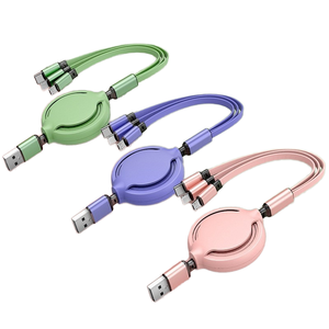 Tùy Chỉnh 3-Trong-1 Nhanh Chóng Sạc Có Thể Thu Vào Xe Sạc & Cáp Dữ Liệu Mới Cross-Biên Giới Loại C Điện Thoại Di Động Phụ Kiện TPE Áo Khoác - Product Image 2