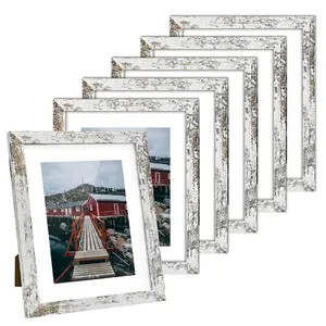 Handcrafted Rustic Wooden Picture Frames with Real Glass to Display 4 x 6 Inch Photo for Wall Hanging Home Decor