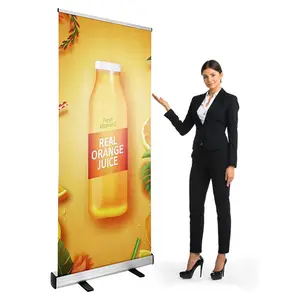 Factory Direct Sale Portable Advertising Equipment Aluminium RollUp Banner Stand Retractable Pull Up Banner Roll Up Display