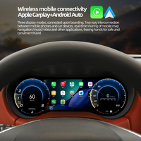 Untuk Maserati Ghibli 2014-2023 Instrumen Dashboard LCD Digital 12.3" Layar Penuh Speedometer Nirkabel Carplay Upgrade Linux