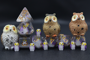 सबसे अच्छी कीमत 7 पीसी पॉलीहेड्रिन रेसिन D4-D20 बेबी उल्लू पशु dnd खेल के लिए सेट - Product Image 6