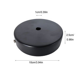 Placca per Lampadario Vintage Retro Nera Hangxing in Ferro, Diametro 10cm, Altezza 2.5cm, Garanzia di 2 Anni per Lampade a Sospensione Fai-da-Te - Product Image 2