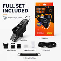 Kit de sifflet d'arbitre professionnel 130 dB, sifflet sportif sans bulbe en ABS avec plusieurs accessoires de transport pour l'entraînement et les matchs