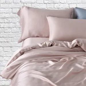 Chinese factory Wholesale 100% organic bamboo fiber dyed fabric 300TC satin bed bedding sheets set