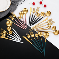 Ensemble de couverts en acier inoxydable poli miroir à manche fin, 24 pièces, avec boîte cadeau pour mariage, hôtel, restaurant