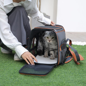 Tas jinjing hewan peliharaan Oxford, penutup ritsleting kuat, tas selempang bahu untuk anjing kucing kecil, desain antilembap untuk perjalanan keluar - Product Image 2