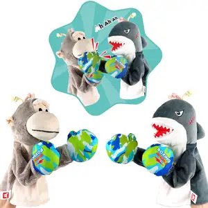 Jouets de marionnettes de boxe en peluche animaux électriques drôles Interaction parent-enfant en peluche requin singe jouet de boxe nouveauté jouets en peluche