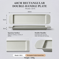 Assiette de service moderne en mélamine, forme irrégulière, gris mat, sans BPA, écologique, passe au lave-vaisselle, pour la restauration et le barbecue