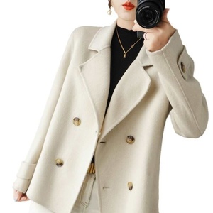 <span class=keywords><strong>Manteau</strong></span> en Laine pour <span class=keywords><strong>Femme</strong></span> <span class=keywords><strong>XL</strong></span> 2026 Style Court Automne <span class=keywords><strong>Hiver</strong></span> Coupe Ample Petites Silhouettes Boutons Double Boutonnage Teint Tendance - Product Image 5