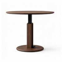 Table ronde relevable moderne et réglable, bureau de café mobile et portable, surface en acier et MDF pour la maison, le bureau et le salon