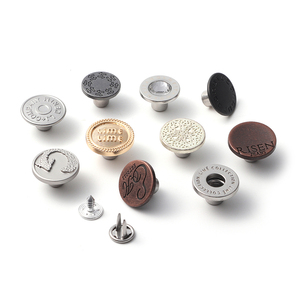 Botón de remache personalizado para chaqueta, logotipo de marca, redondo de metal, grabado en tela vaquera, botón de latón para Vaqueros - Product Image 4