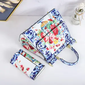 Bolsa de mão de luxo feminina, conjunto de bolsa para mulheres com estampa colorida, venda direta de fábrica, 2023