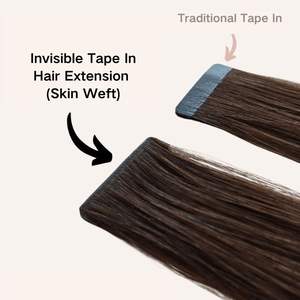 Extensioni per capelli con nastro invisibile di alta qualità per saloni, all'ingrosso, in capelli umani, a doppia trama, biondo ombré, colore chiaro - Product Image 6