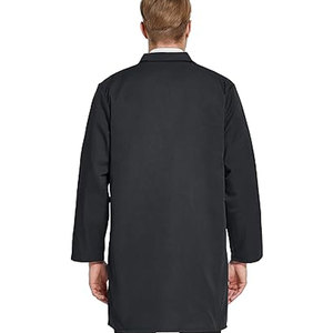 Venta al por mayor personalizado bordado negro laboratorio Batas para Mujeres Hombres Unisex laboratorio Bata para Mujeres manga completa algodón largo médico abrigo - Product Image 5