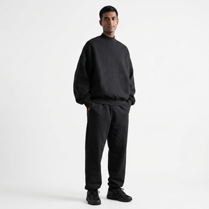 Luxury Regular Fit Hoodie for Men Custom 100% Cotton Terry Sweatshirt Stand <b>Neck</b> <b>Mock</b> <b>Neck</b> Vintage High Street Quick Dry - Product Image 1