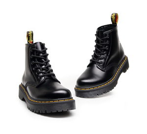 Bottes mi-mollet à plateforme pour femmes, grande taille, en <span class=keywords><strong>cuir</strong></span> de vache véritable, chaussures épaisses pour femmes, bottines mi-mollet style universitaire - Product Image 6