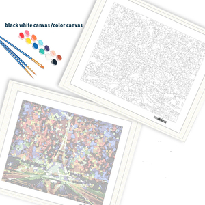 Venta caliente al por mayor dibujo pintura DIY pintura al óleo lienzo Kits pintura por números para adultos niños con pinceles - Product Image 4