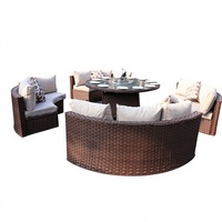 Ensemble de canapés en rotin moderne et confortable 10 places, en osier PE durable, pour jardin extérieur, villa, appartement, salle à manger, salon, parc, salle de sport
