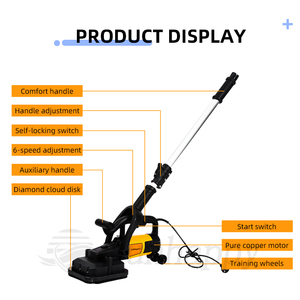מכונת גריסה בטון תעשייתי 90 ° שחיקה קצה עבור משטחי טרצו לבנים 4-גלגל הרצפה מטחנת מחוספס - Product Image 2
