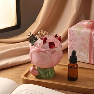 Pink Tulip Crystal Reed Diffuser Gift Set Dried Flower No Fire Aromatherapy <b>Essential</b> Oil Bedroom Decor Birthday Gift - Product Image 4