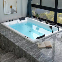 Baignoires Spa AOWO avec Douche Portable, Baignoire Balnéo en Acrylique, Hydromassage Face à Face, Jacuzzi, Bain à Remous