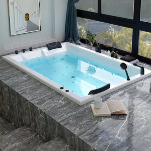 Baignoires spa AOWO avec douche portable loisirs spa <span class=keywords><strong>acrylique</strong></span> <span class=keywords><strong>baignoire</strong></span> balnéo hydromassage face à face allongé jacuzziss tube à remous - Product Image 3