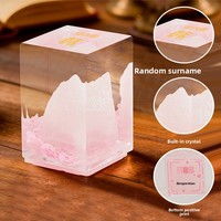 En gros, Ornement en cristal avec nom de famille, Pierre de guérison, Figurine en quartz naturel, Sceau ancien, Décoration de bureau, Feng Shui, Acrylique