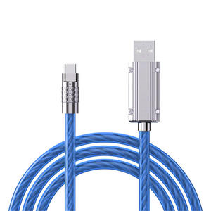 Cho iPhone Android Type-C bảy màu quang lưu lượng dữ liệu cáp vỏ kim loại 100W sạc nhanh - Product Image 1