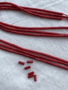 <span class=keywords><strong>Prix</strong></span> usine 2*4mm perles de <span class=keywords><strong>corail</strong></span> rouge en forme de tube pour la conception de bijoux - Product Image 3