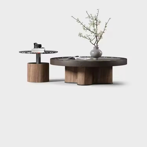 <span class=keywords><strong>Mesa</strong></span> de Centro de Lujo con Superficie de Madera con Borde Ondulado y Patas Curvas de Madera Contrachapada - Product Image 6