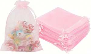 Sacs en organza 20 couleurs Sacs cadeaux en organza transparent avec cordon de serrage en vrac pour mariage, fête, cadeaux de Noël - Product Image 2