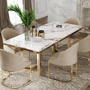 European classic luxury dining room sets marble dining table