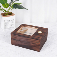 Nuevo Humidor de Madera Lacada JH con Capacidad para 25 Accesorios para Cigarros, Estilo Americano, Resistente a la Humedad, Ecológico, Caja para Cigarros de Escritorio