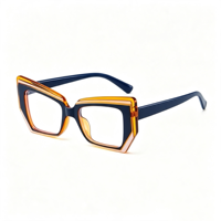 Lunettes anti-lumière bleue SM876 Cat-Eye pour femmes et hommes, monture optique en PC, lunettes à angles vifs, verres en résine transparente