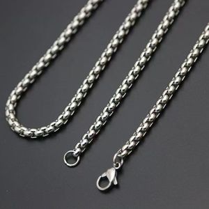 Collar de Cadena de Perlas Cuadradas de Acero de Titanio de 60 cm, Joyería de Moda Unisex, Cadena para Regalo - Product Image 3