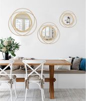 Haute qualité métal rond or moderne luxe décoratif mur miroir Art Design hôtel décor à la maison