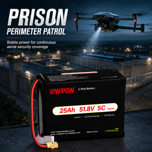 VIWIPOW 도매 제조업체 고용량 반고체 배터리 51.8V 14S 25000mAh 보안용 UAV 드론용 - Product Image 1