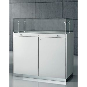 Vetrina in Legno con Capacità 100L, Vetro Temperato, Faretti LED, 100 X 50 X 106 cm Q/100L - Product Image 1