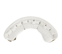 Sofá Seccional Modular Curvo de Lujo, Tapizado, Diseño de Autor, para Sala de Estar, Vestíbulo de Hotel, Villa, Recepción Comercial, Muebles de Asientos