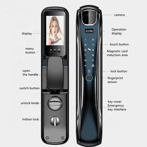 אבטחה אוטומטית לגמרי 3D פנים זיהוי פנים ביומטרי טביעת אצבע tuya wifi דלת חכם מנעול חיצוני דיגיטלי - Product Image 6